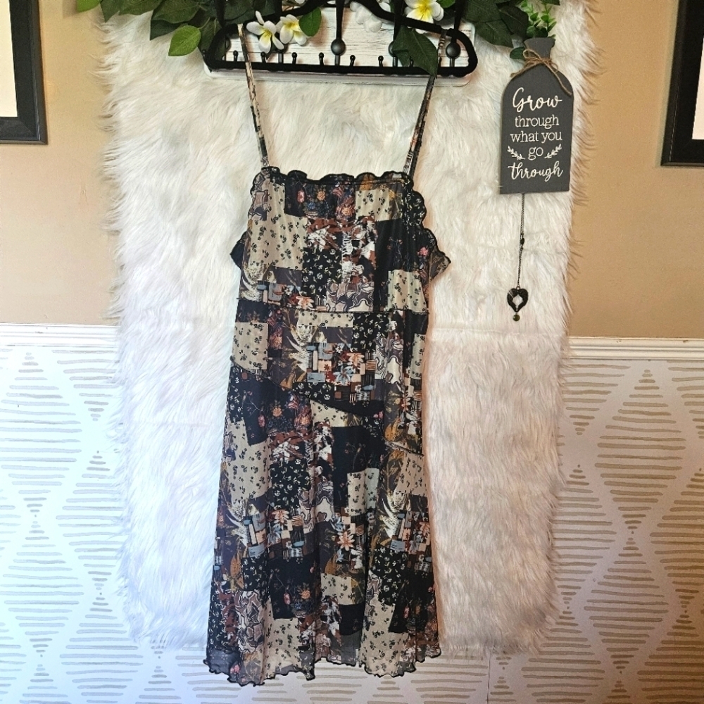 Shein Curve Patchwork Camisole Dress